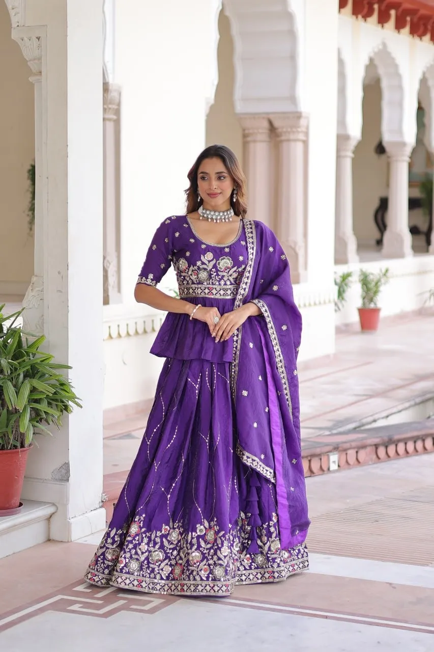 Reception Special Readymade Long Choli Lehenga