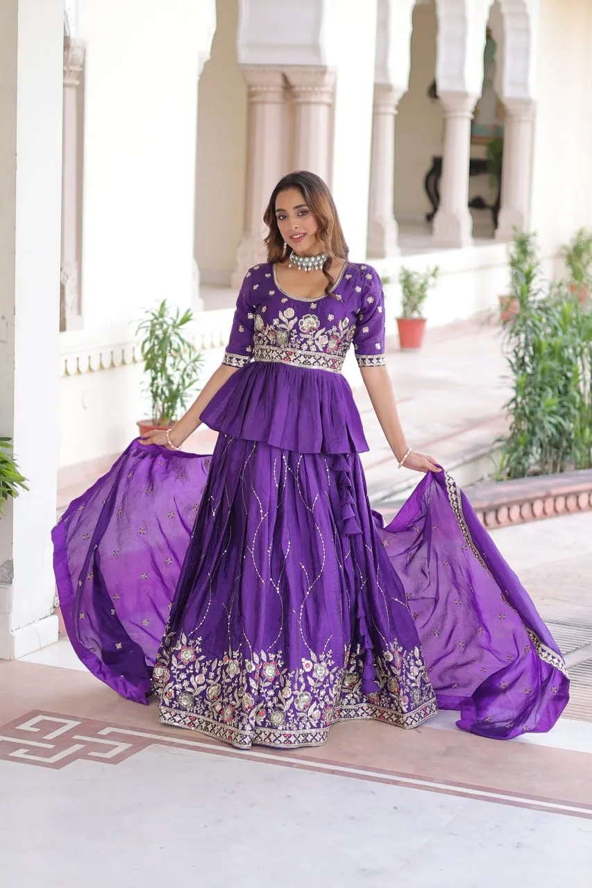 Reception Special Readymade Long Choli Lehenga