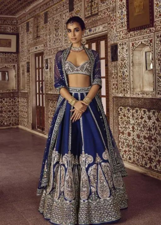 Royal Blue Lehenga Choli for Brother Wedding