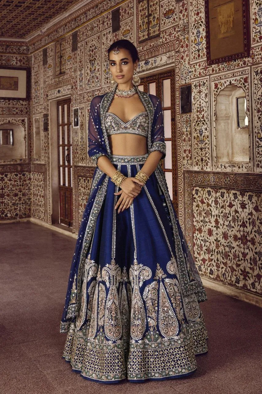 Royal Blue Lehenga Choli for Brother Wedding