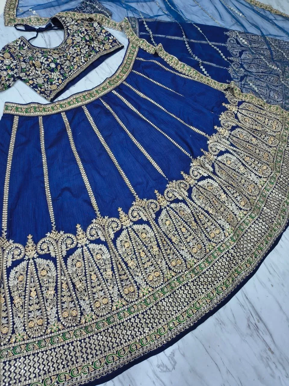 Royal Blue Lehenga Choli for Brother Wedding