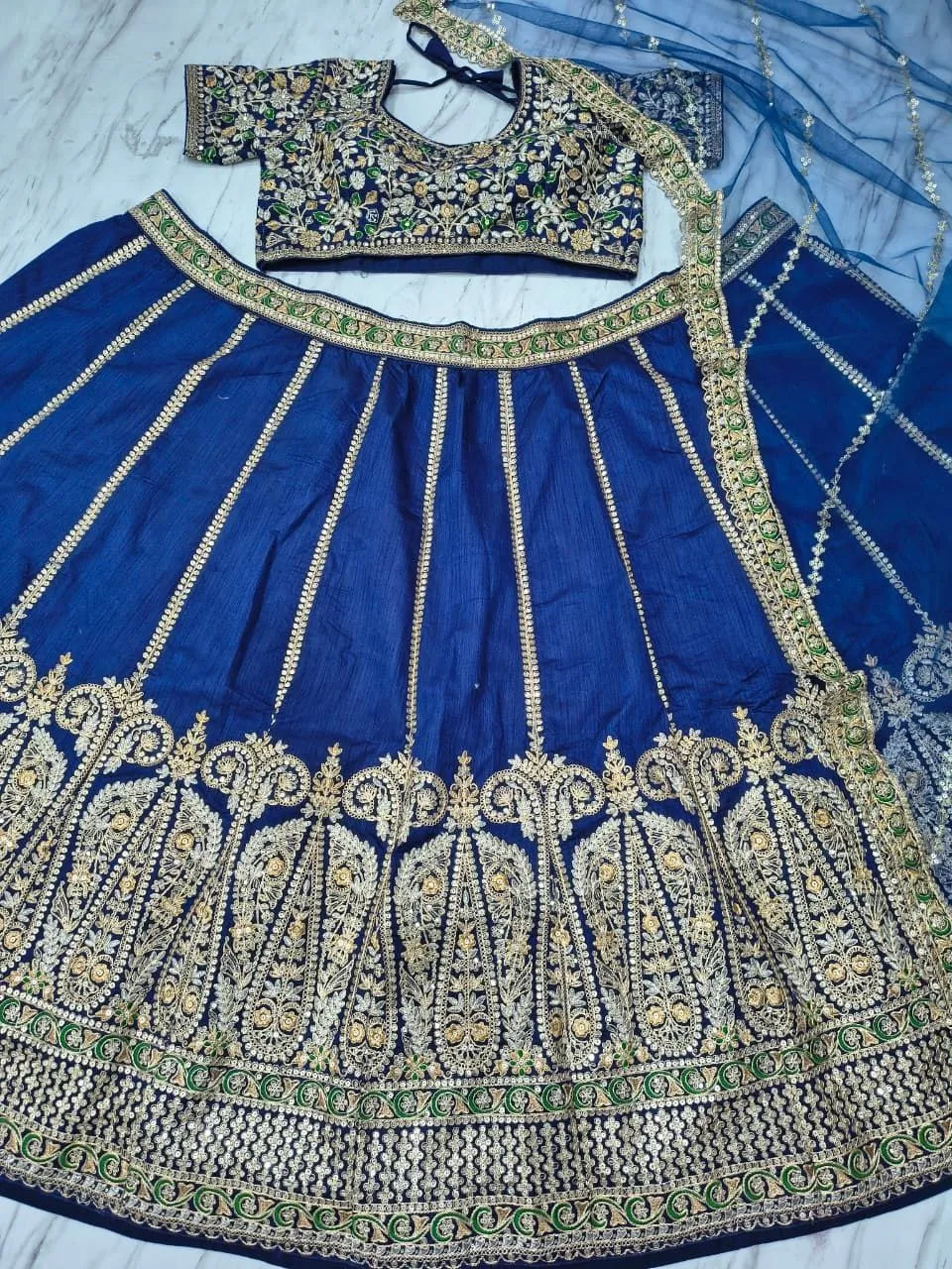Royal Blue Lehenga Choli for Brother Wedding