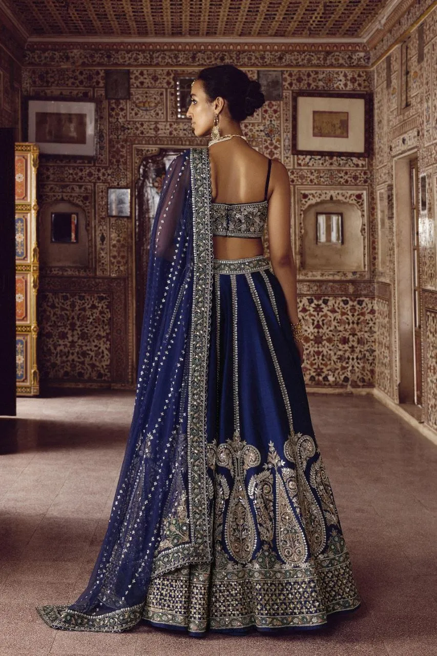 Royal Blue Lehenga Choli for Brother Wedding