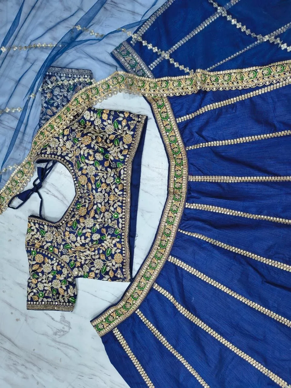 Royal Blue Lehenga Choli for Brother Wedding