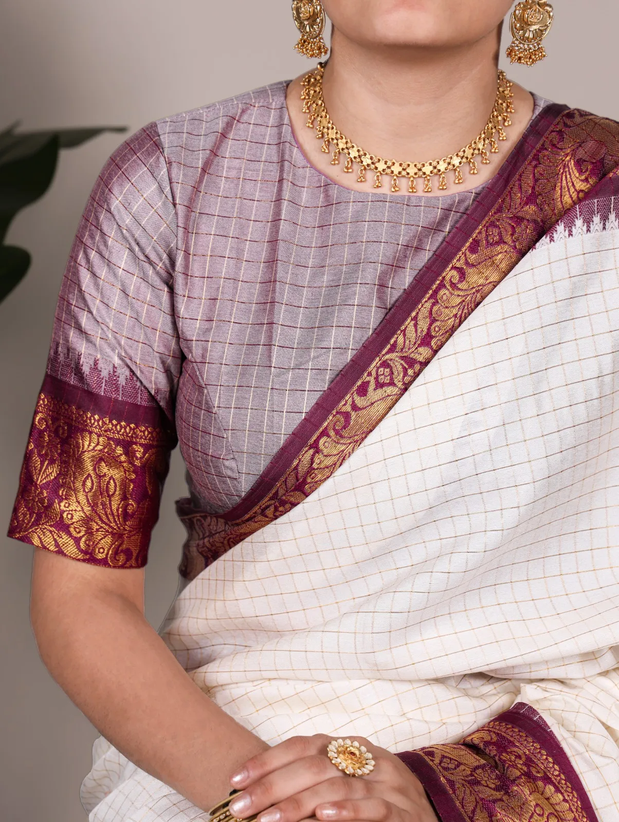 South Special Cotton chex Saree