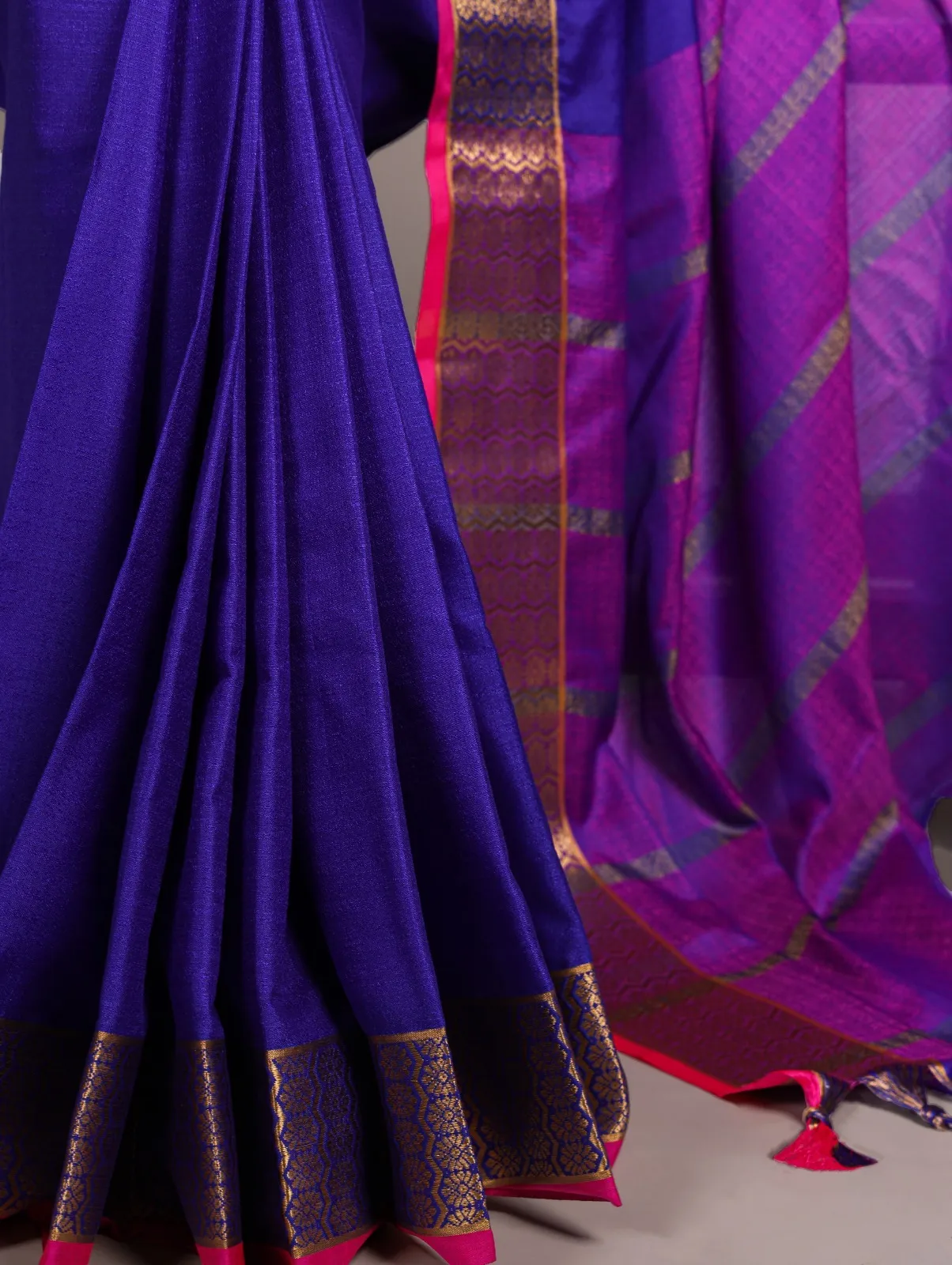 South Special Zari Border Purple Saree