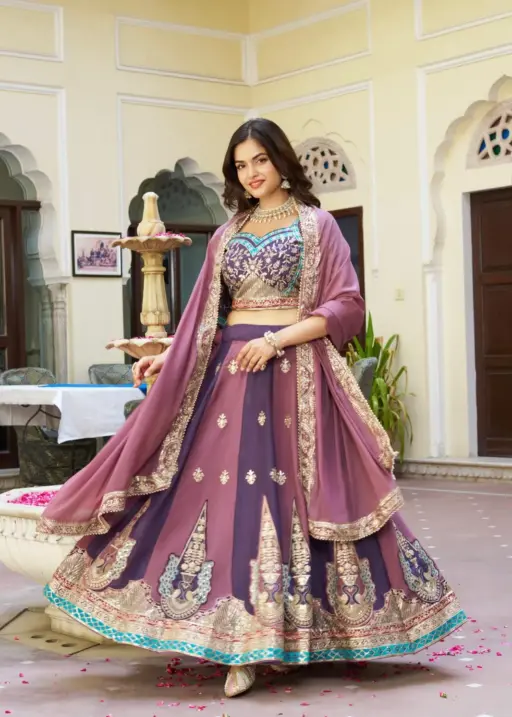 Stylish Embroidered Readymade Lehenga for Ladies