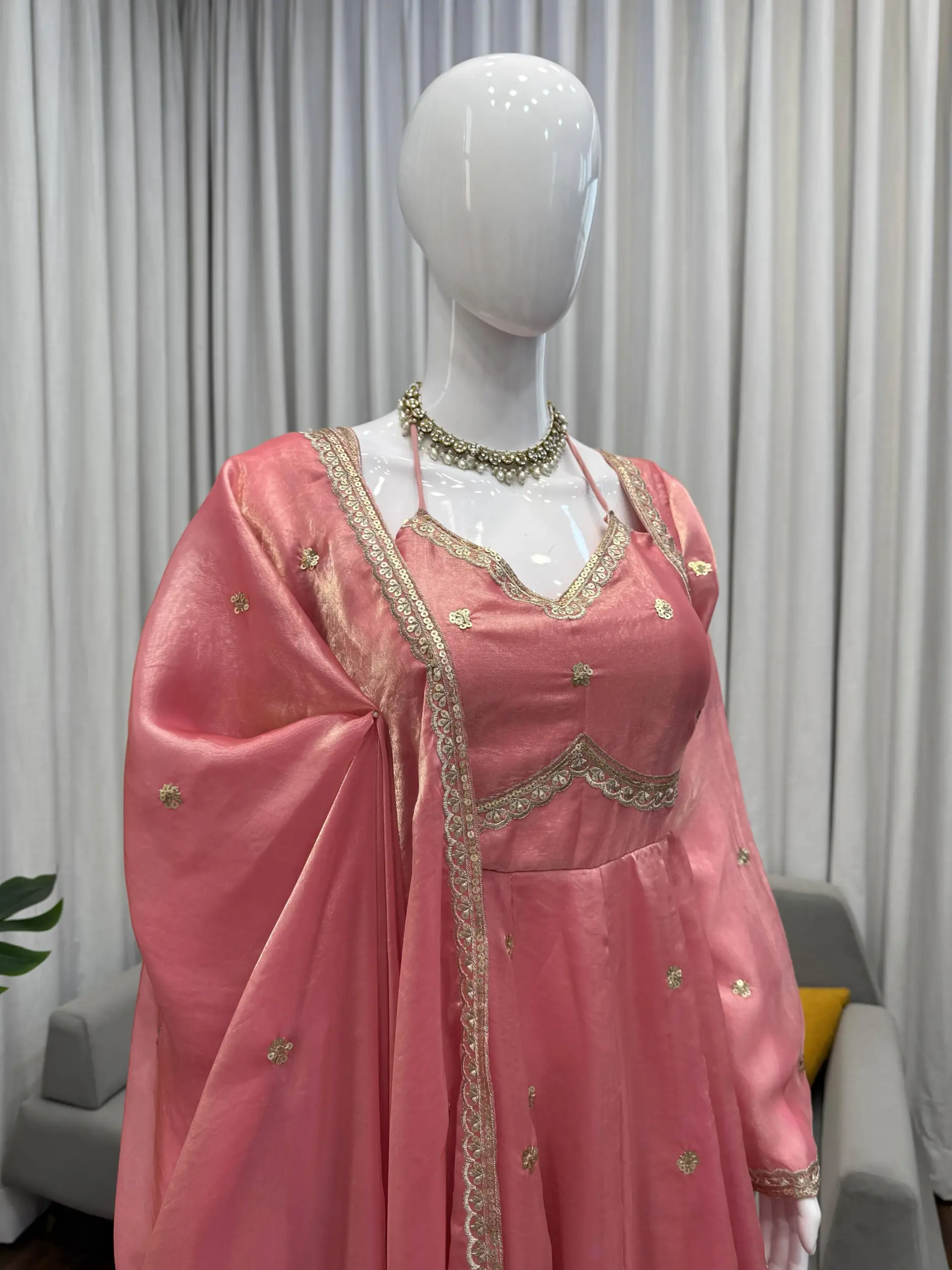 Trending Peach Color Anarkali Suit