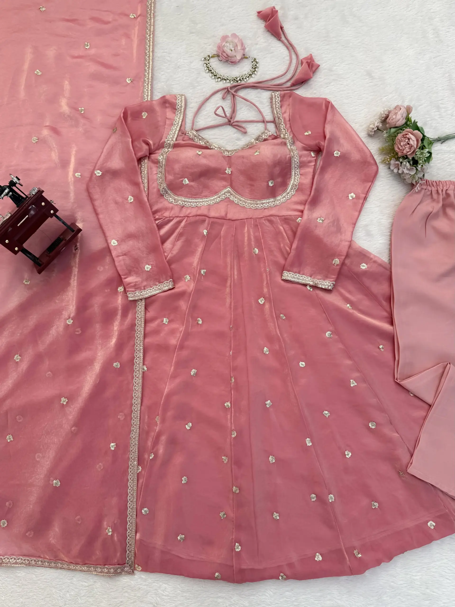 Trending Peach Color Anarkali Suit