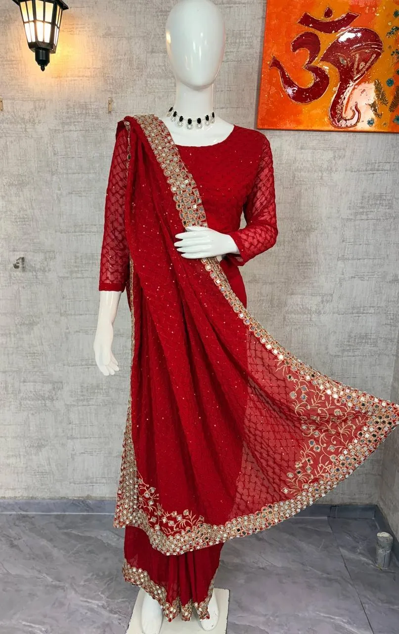 Wedding Special Red 1 Min Saree