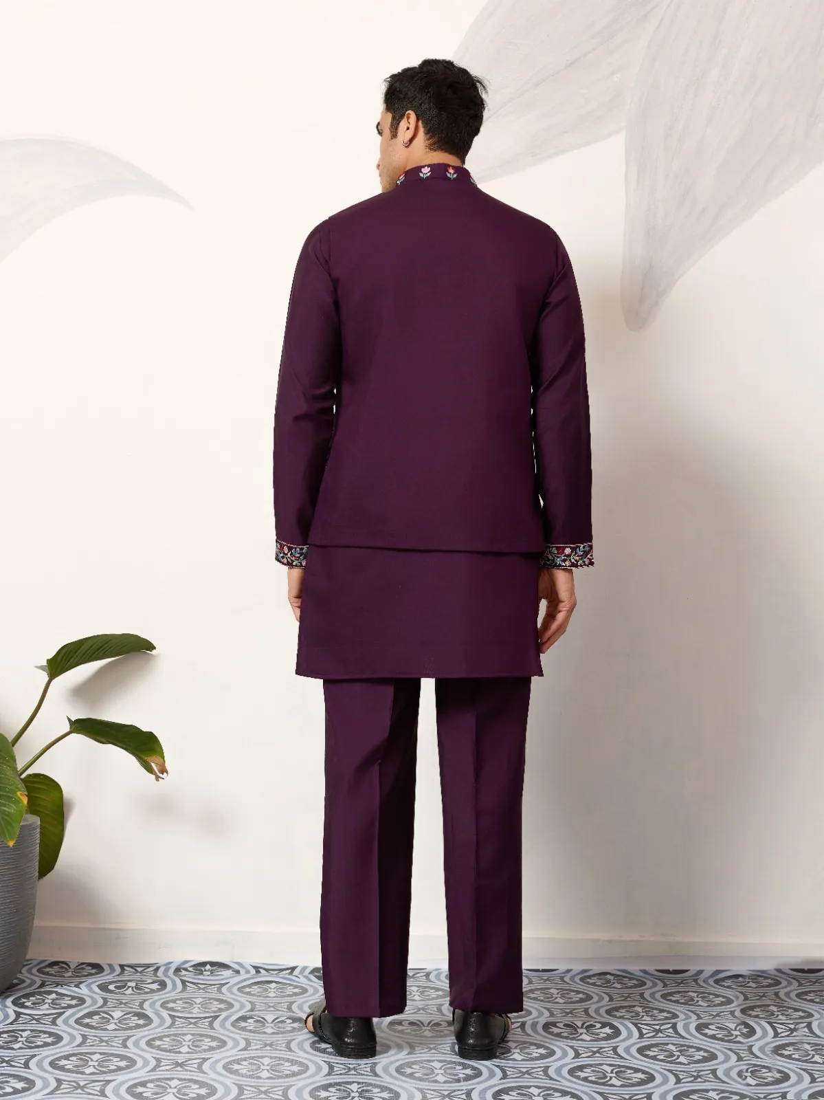 Wedding Wear Mens Short Kurta with Modi Koti