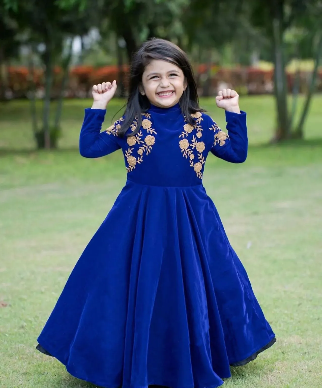 Winter Wedding Wear Velvet Gown for Small Girls