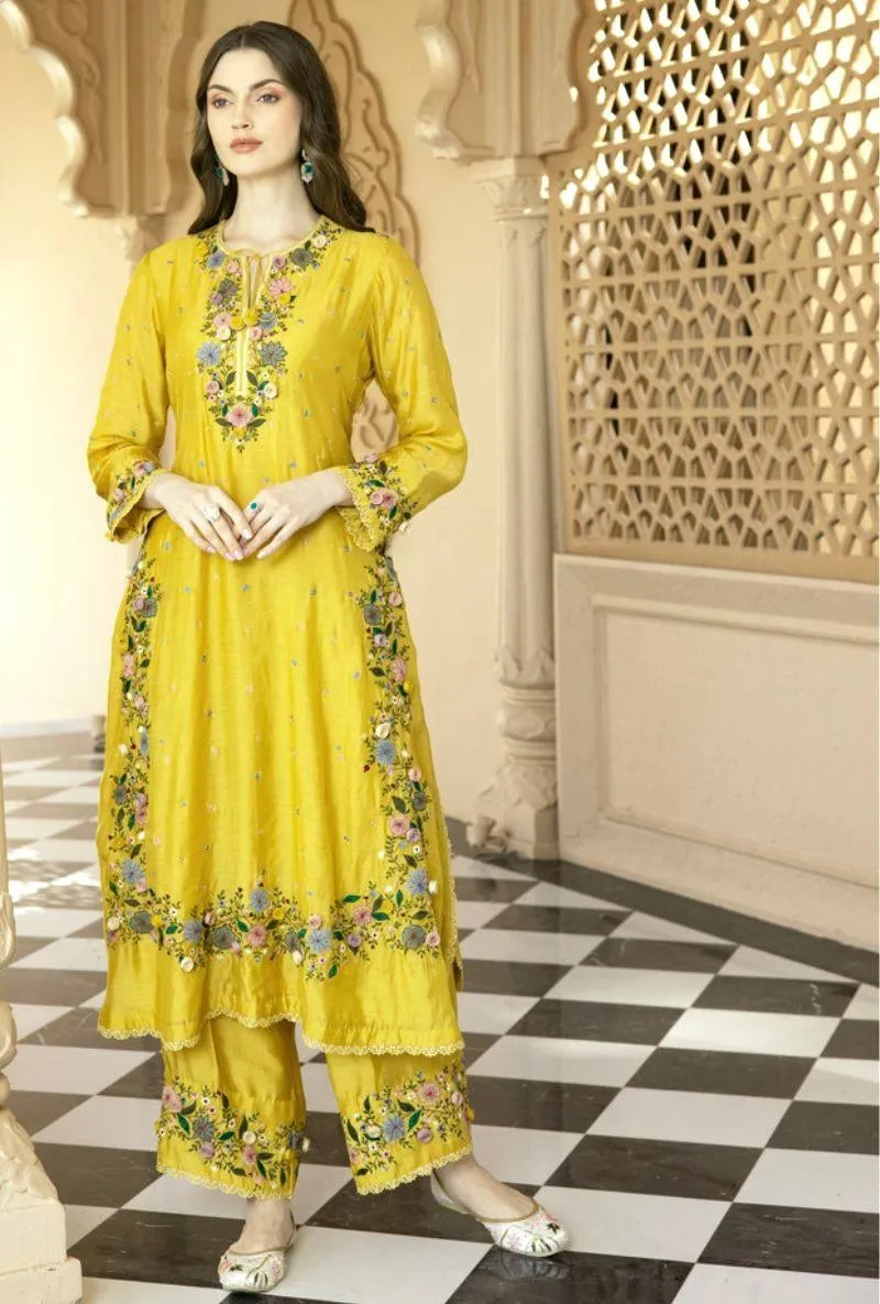 Yellow Sharara Dress for Haldi Ceremony