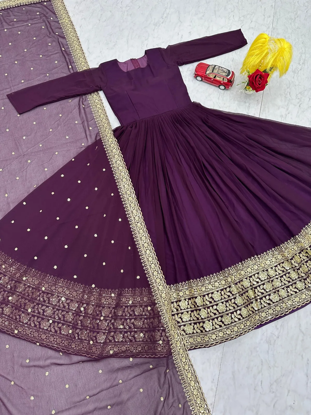 Aditi Roy Hadri Inspired Purple Anarkali Dress