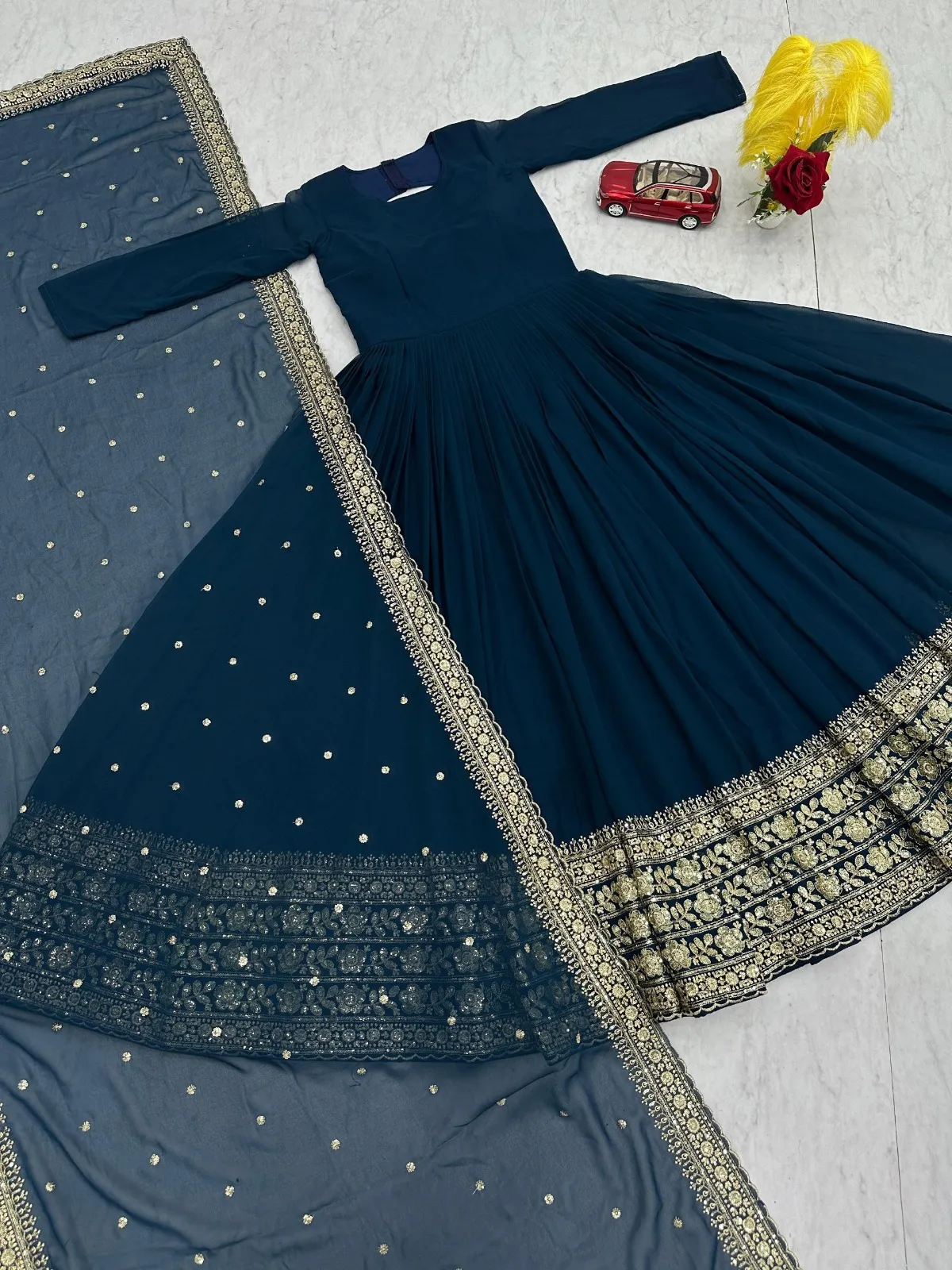 Aditi Roy Hadri Inspired Sea Green Anarkali Dress