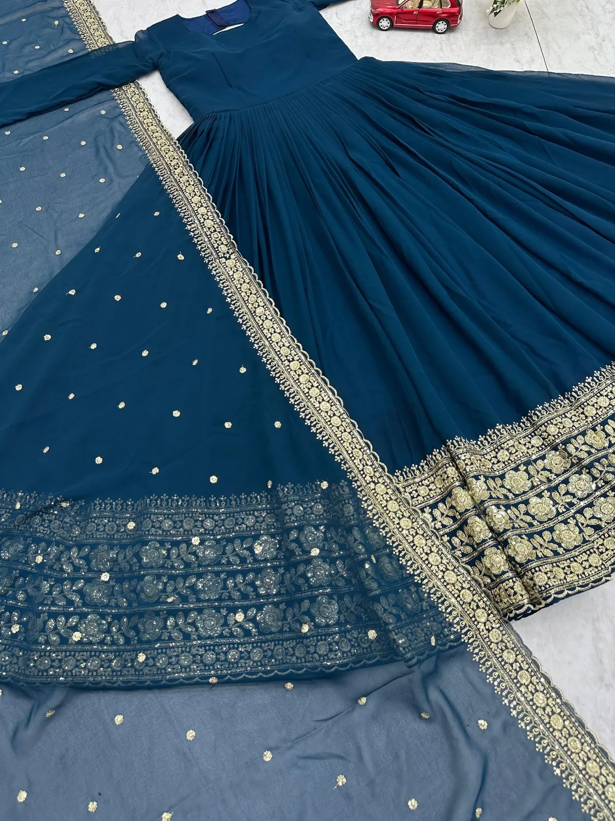 Aditi Roy Hadri Inspired Sea Green Anarkali Dress