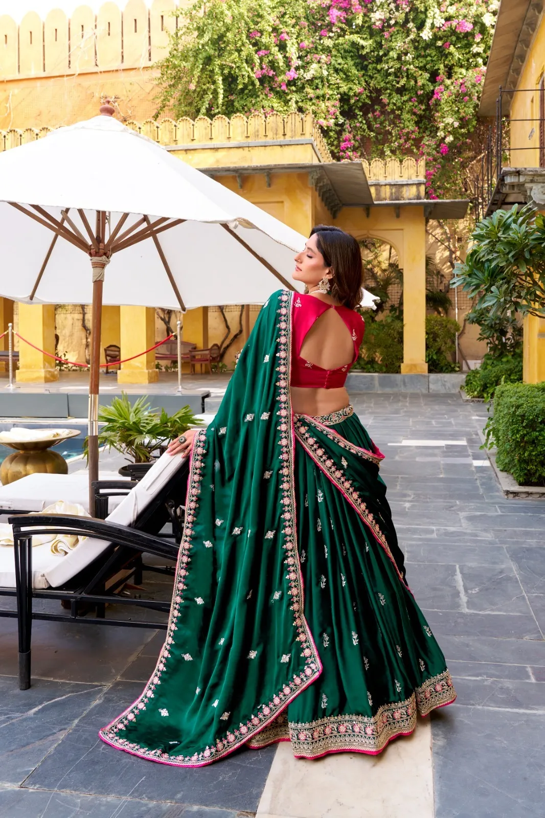 Beautiful Contrast Lehenga with Blouse for Wedding
