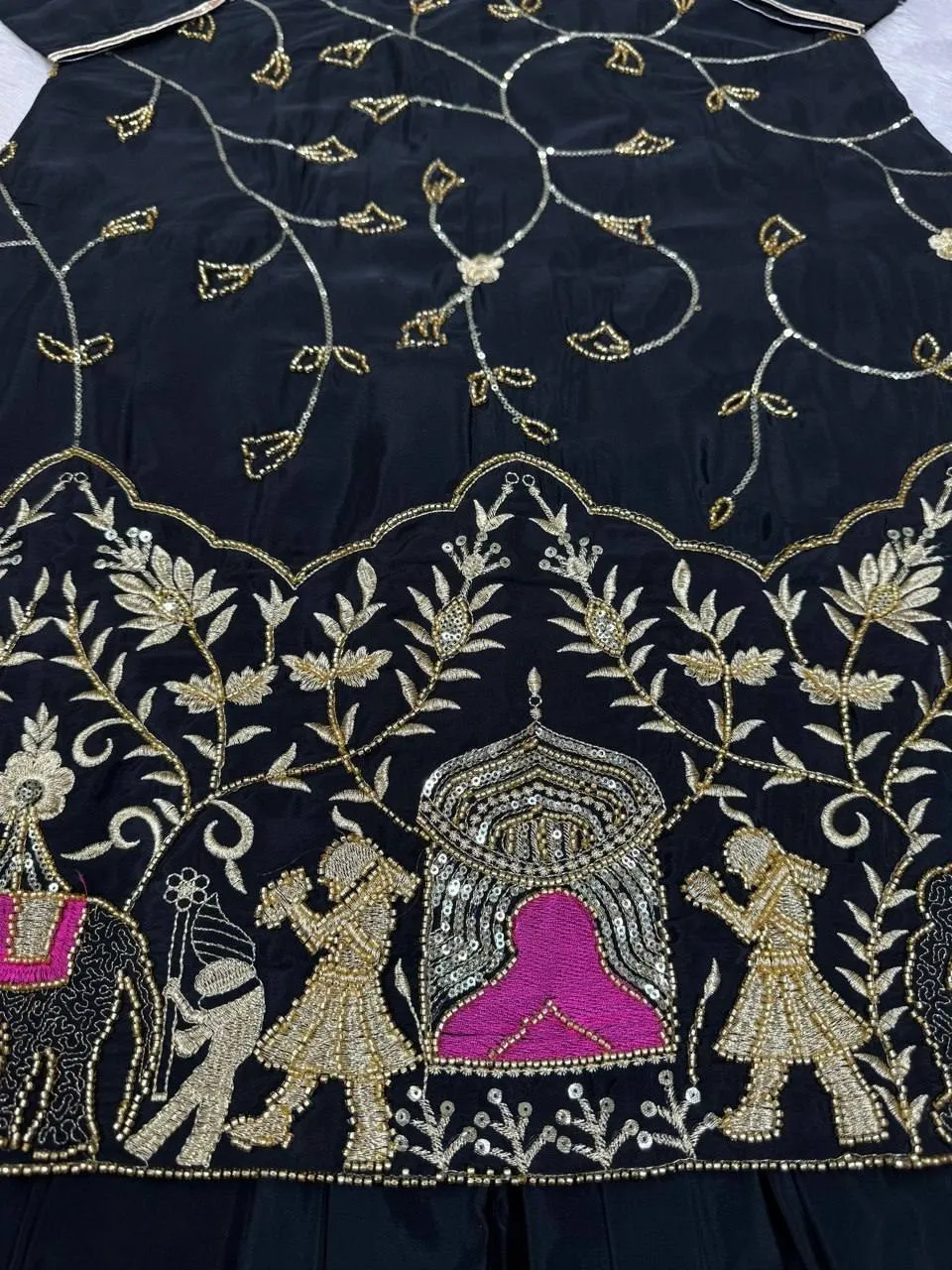 Black Embroidery Lehenga Suit