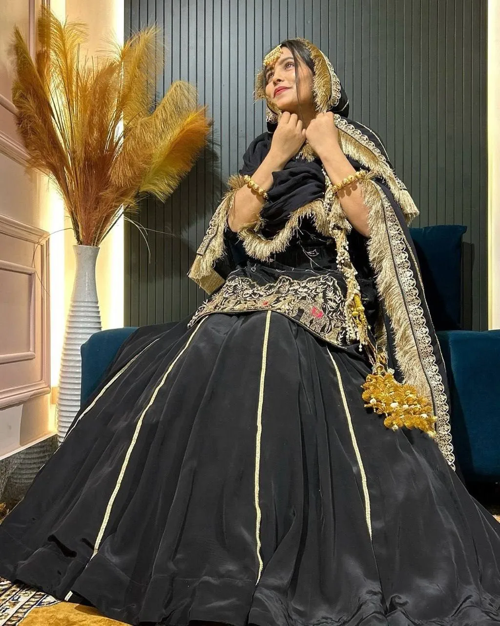 Black Embroidery Lehenga Suit