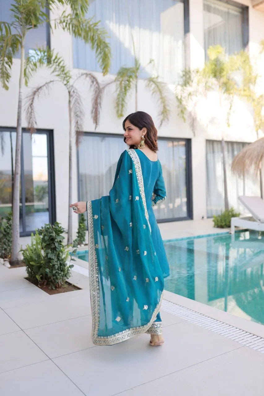 Sea Green Readymade Pakistani Dress - Eid Suits