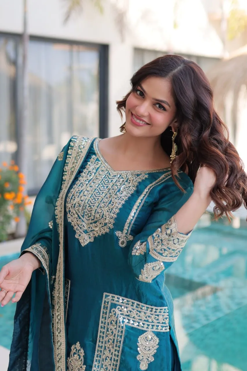 Sea Green Readymade Pakistani Dress - Eid Suits