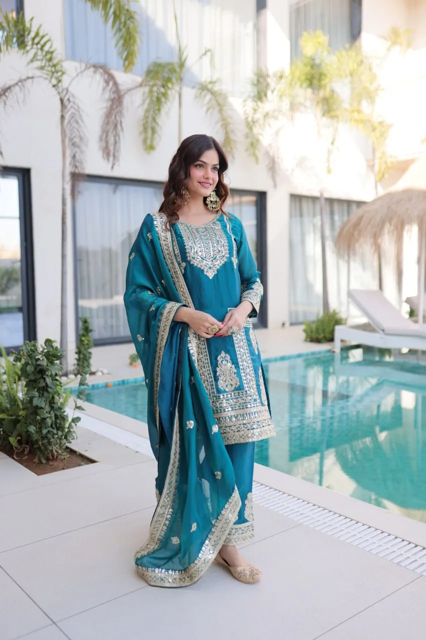Sea Green Readymade Pakistani Dress - Eid Suits