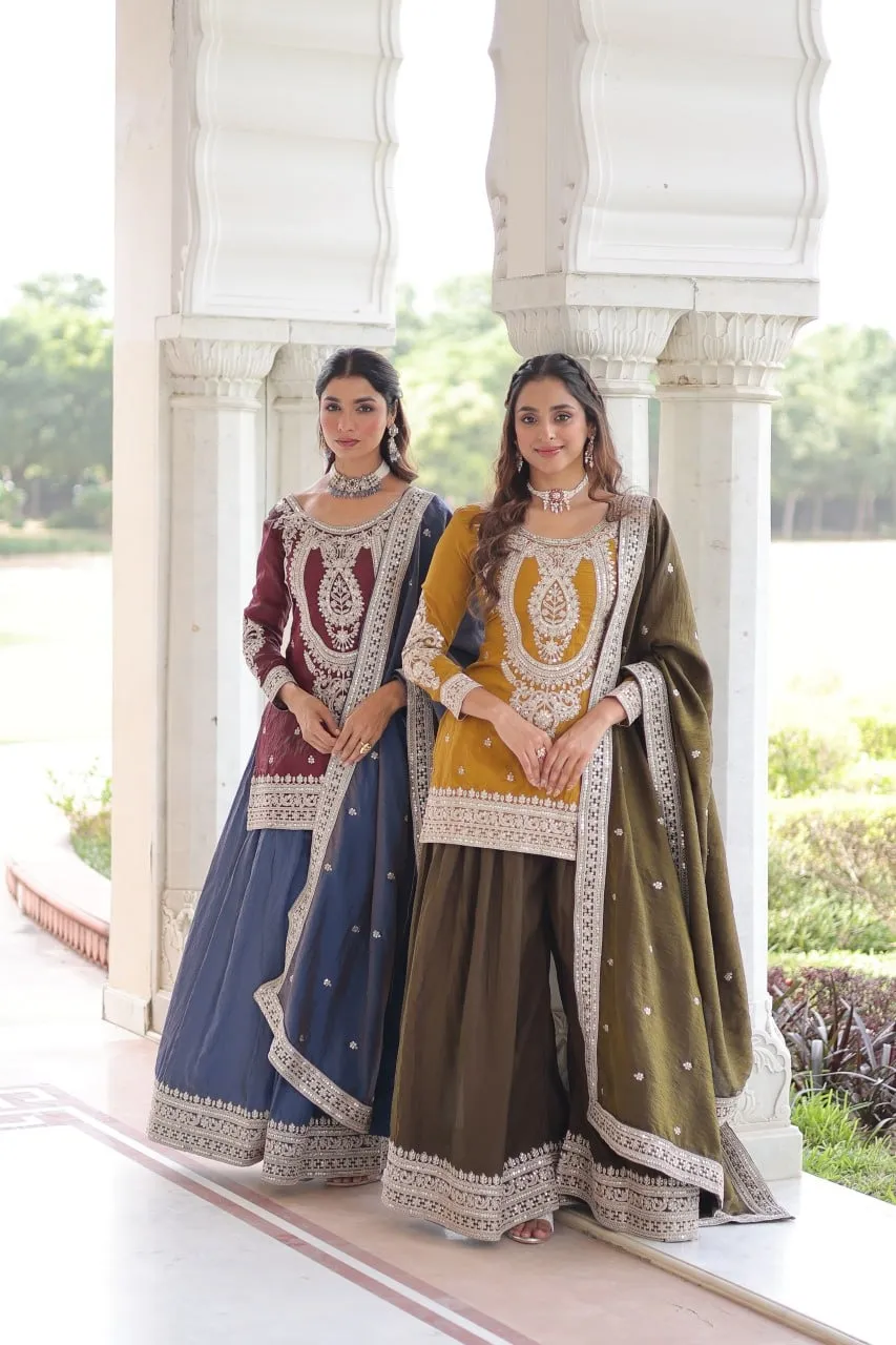 Contrast Short Shirt Plazzo Pakistani Dress for Eid