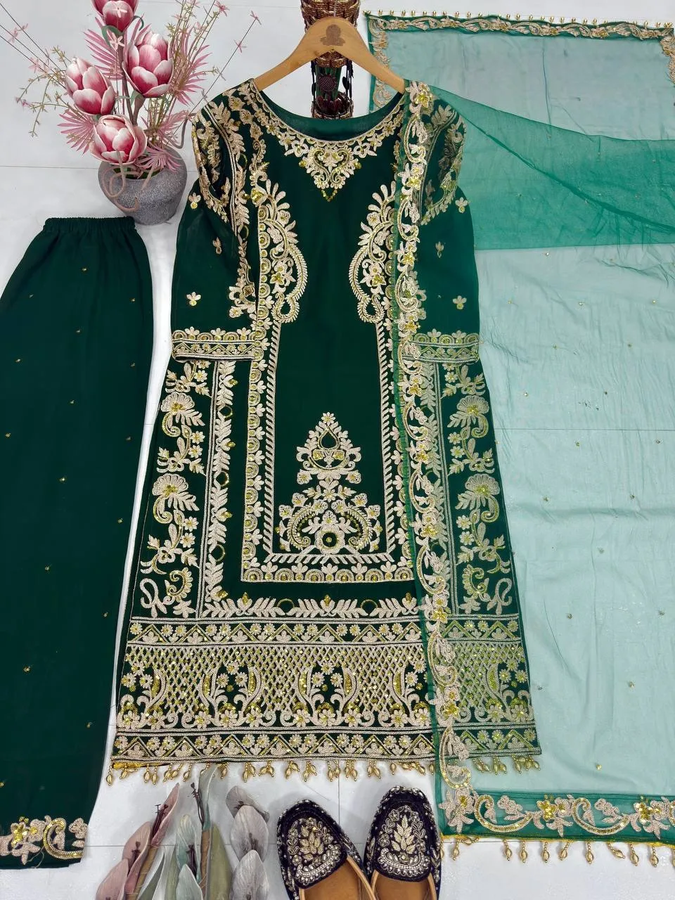 Eid Special Green Embroidery Dress | Readymade Suits