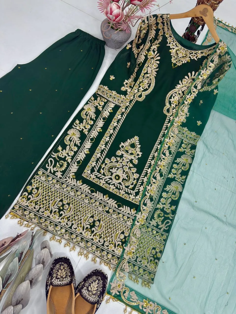 Eid Special Green Embroidery Dress | Readymade Suits