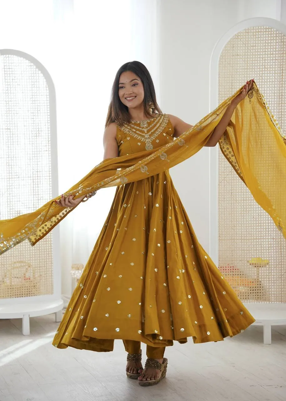 Haldi Ceremony Ethnic Anarkali Dress