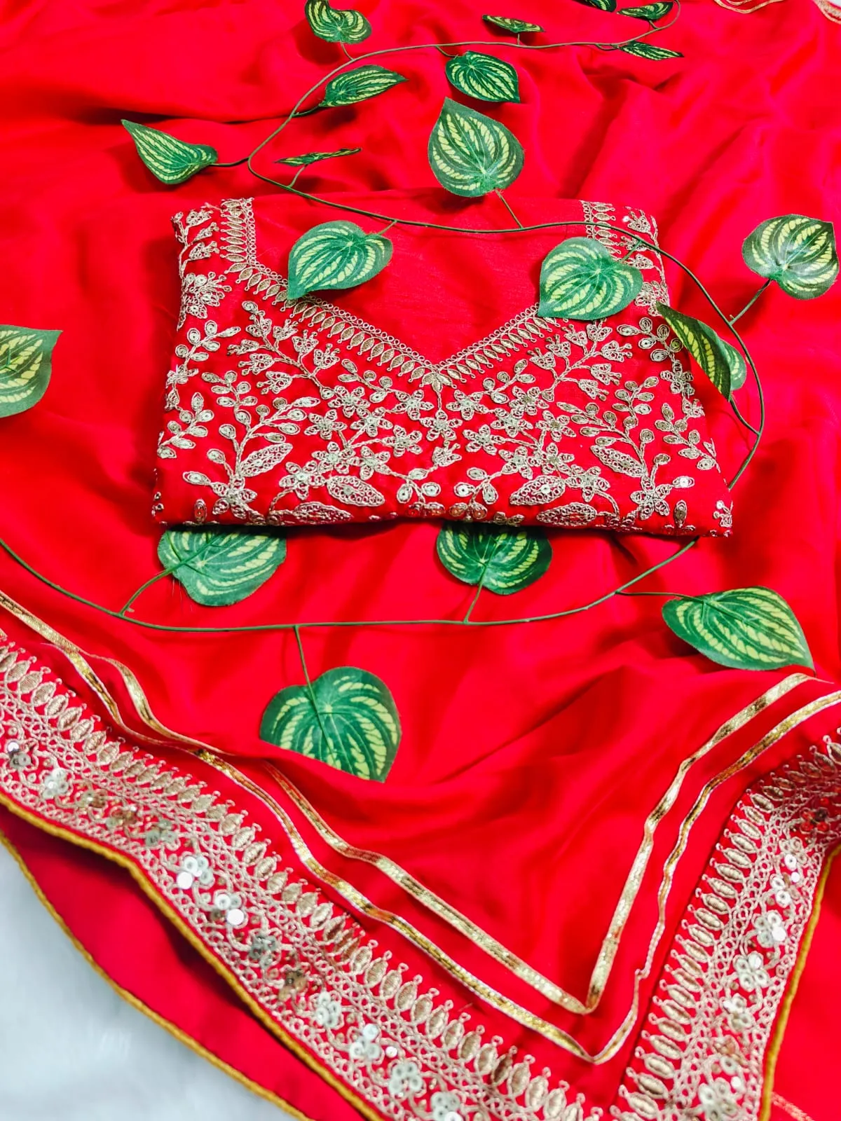 Kajal Aggarwal Inspired Red Saree