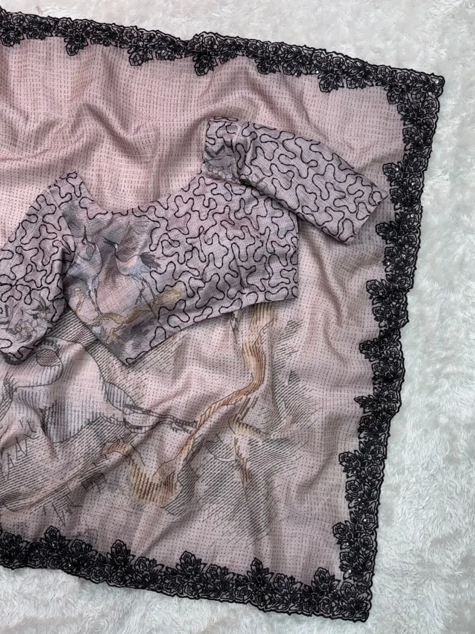 Party Organza Saree with Sequence Border
