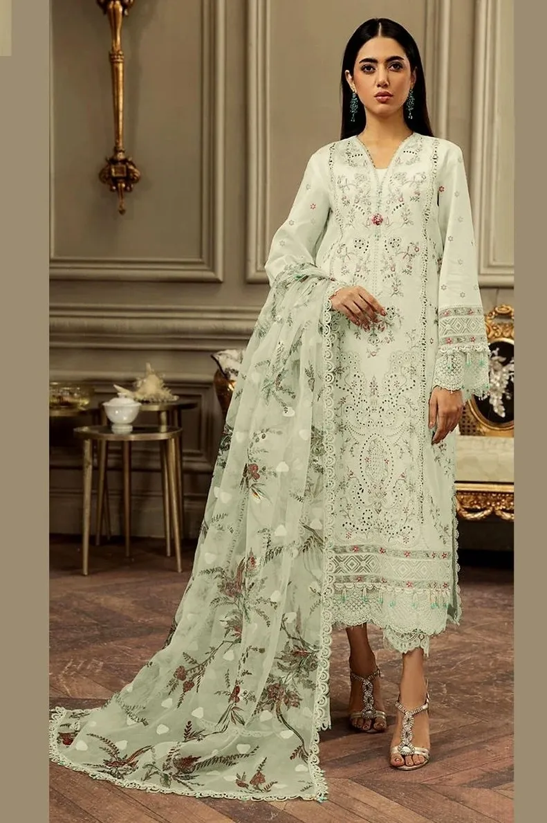 Pastel Green Embroidery Pakistani Suit