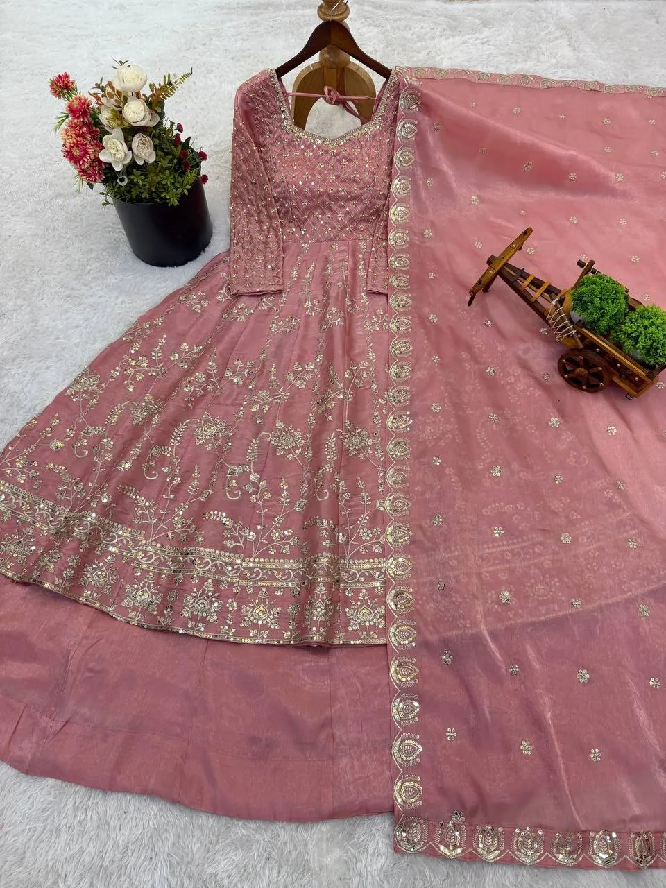 Peach Designer Lehenga Suit | Skirt Suit