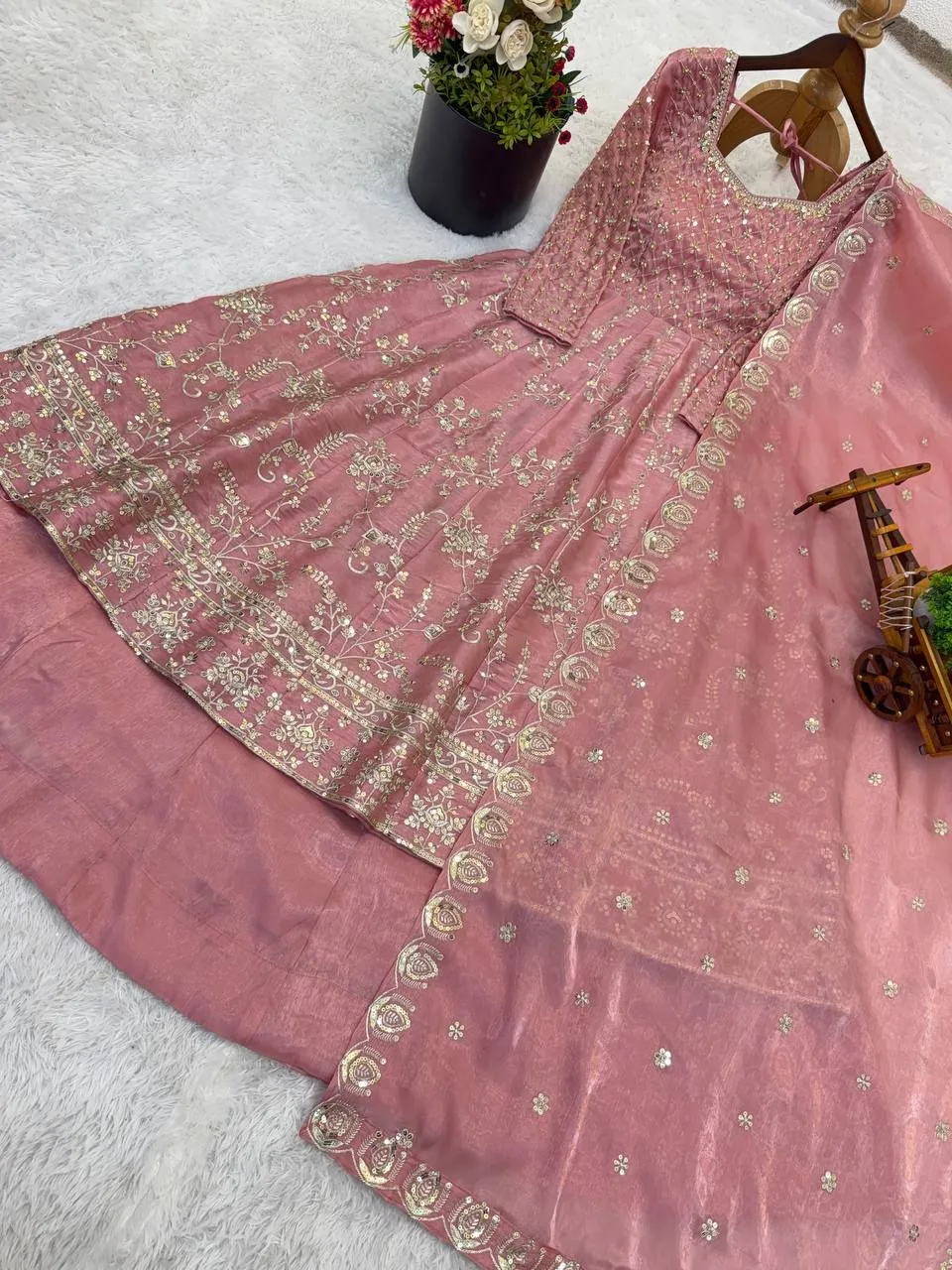 Peach Designer Lehenga Suit | Skirt Suit