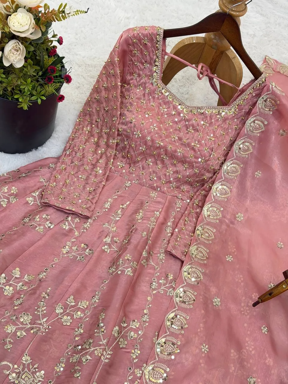 Peach Designer Lehenga Suit | Skirt Suit