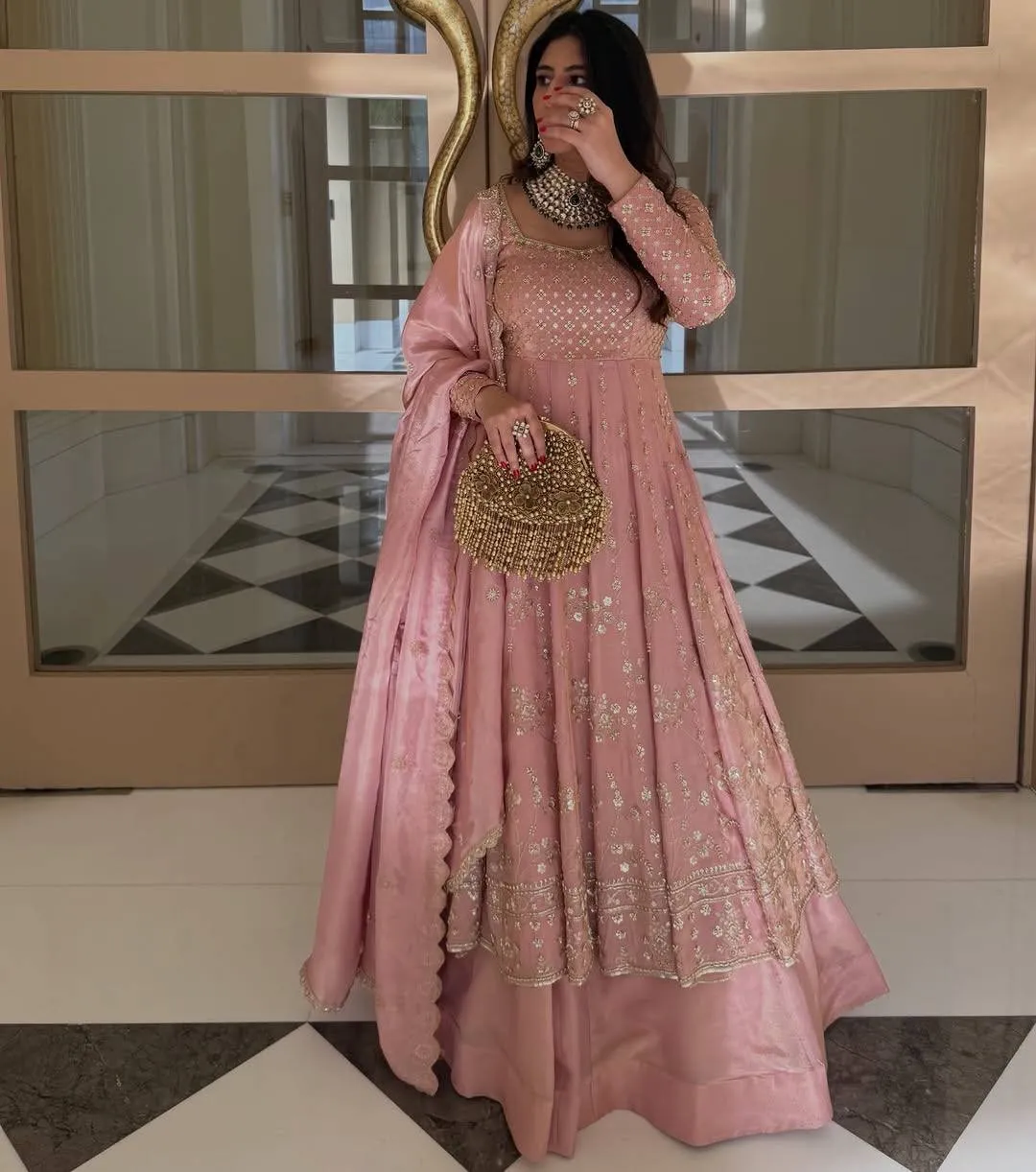 Peach Designer Lehenga Suit | Skirt Suit