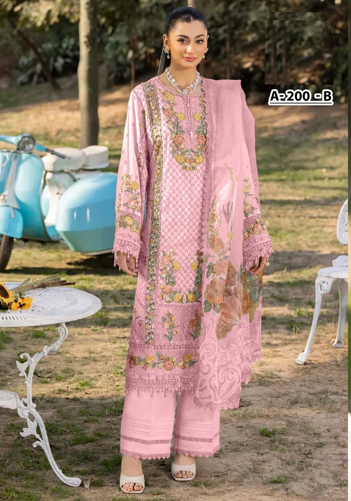 Pink Cotton Pakistani Suit for Women