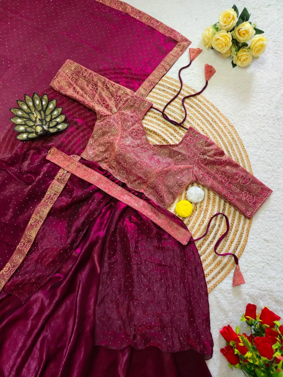 Purple 4 in 1 Lehenga Choli - Readymade Lehenga