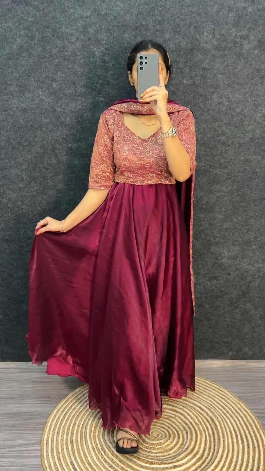 Purple 4 in 1 Lehenga Choli - Readymade Lehenga
