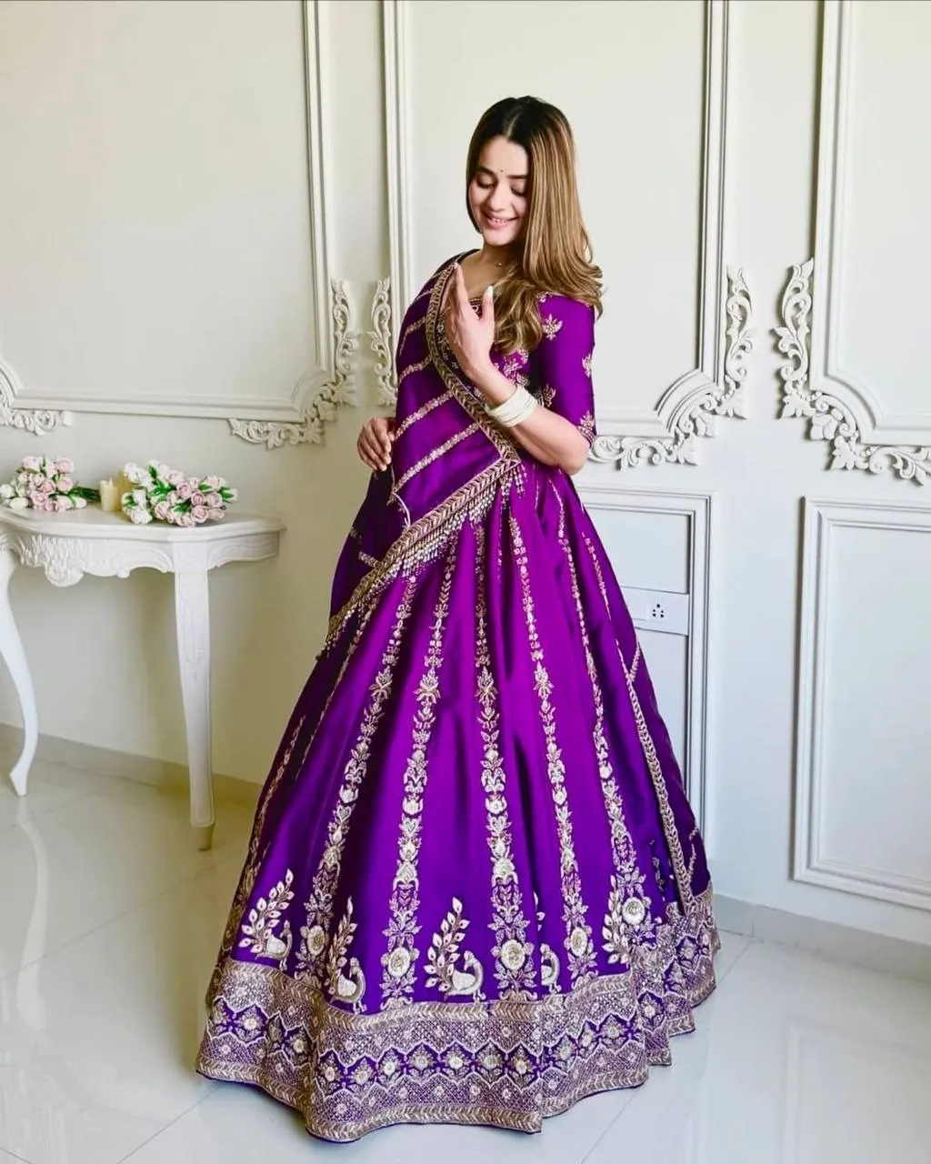 Purple Party Lehenga for Women