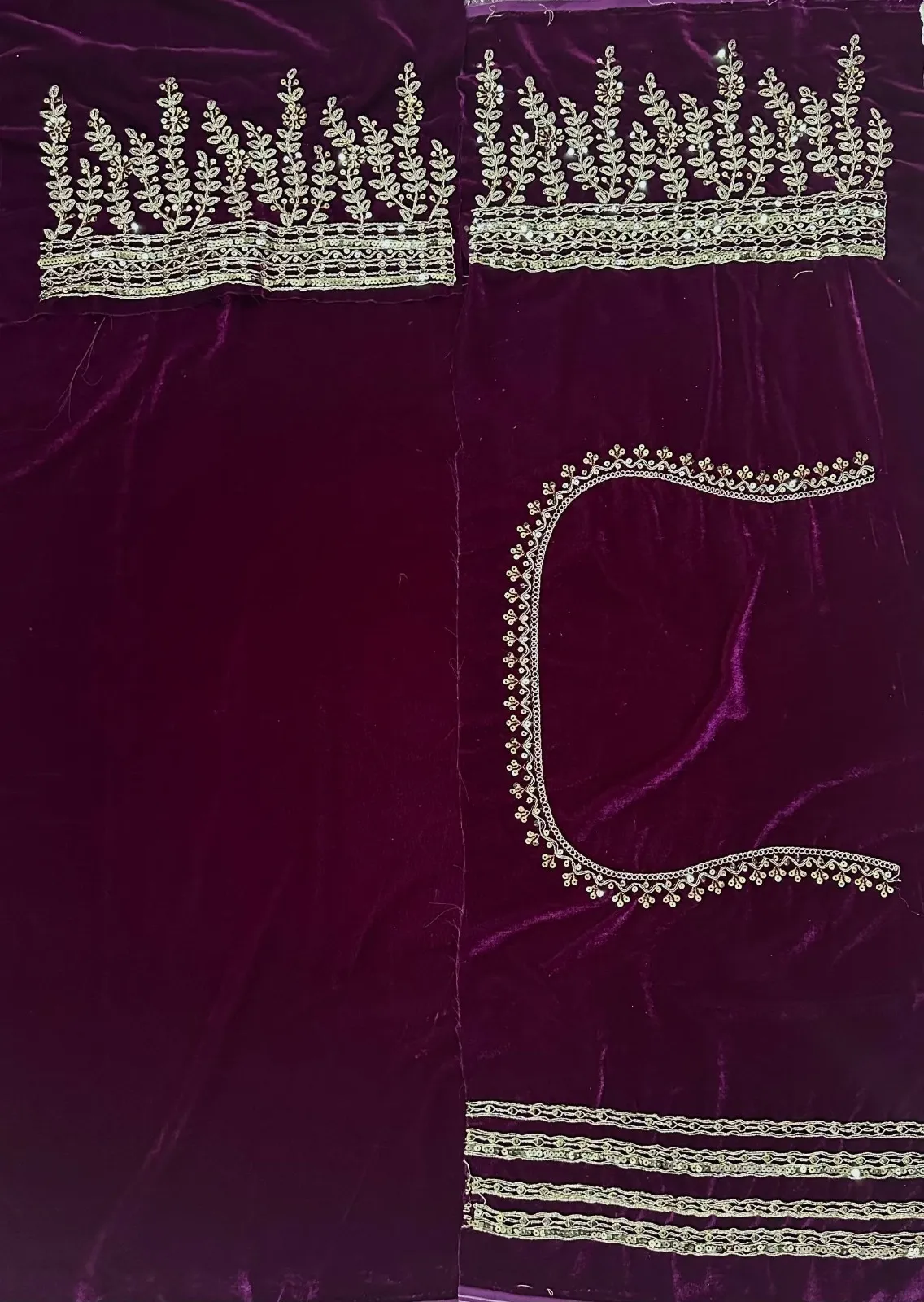 Purple Velvet Lehenga for Winter Barat