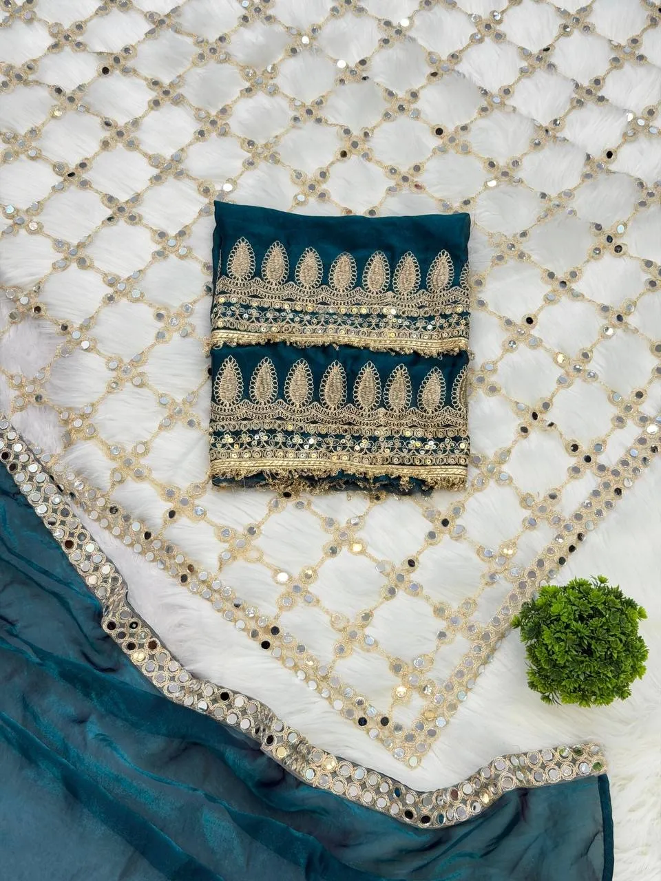 Rama Viral Mirror Saree