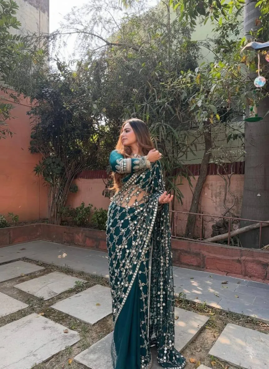 Rama Viral Mirror Saree