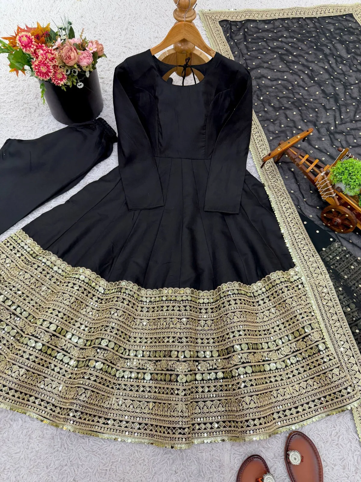 Readymade Black Anarkali Dress for Eid