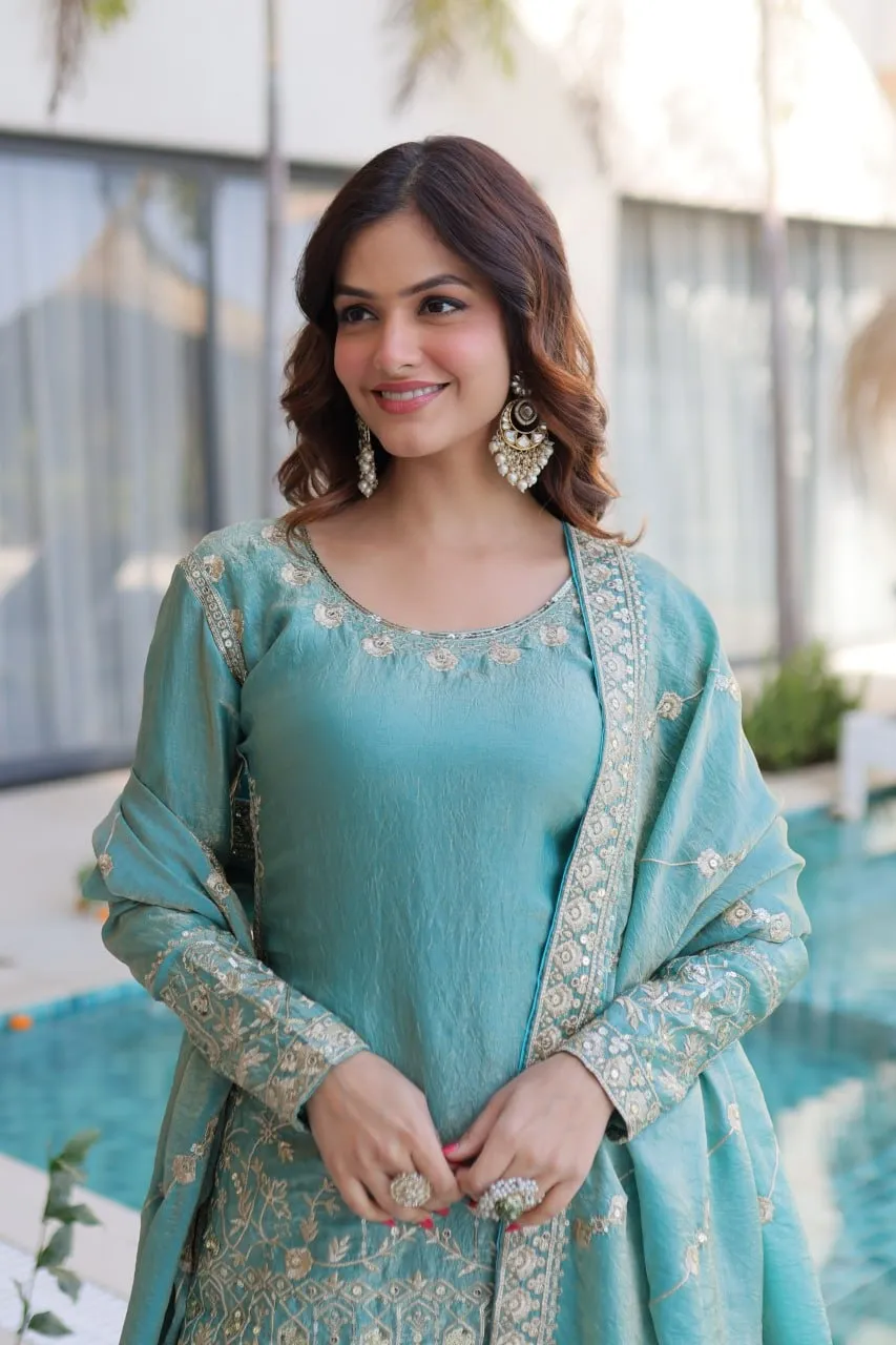 Readymade Eid Dress Sky Blue