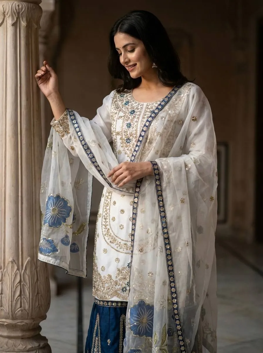 Readymade Pakistani Flared plazzo kurta Set