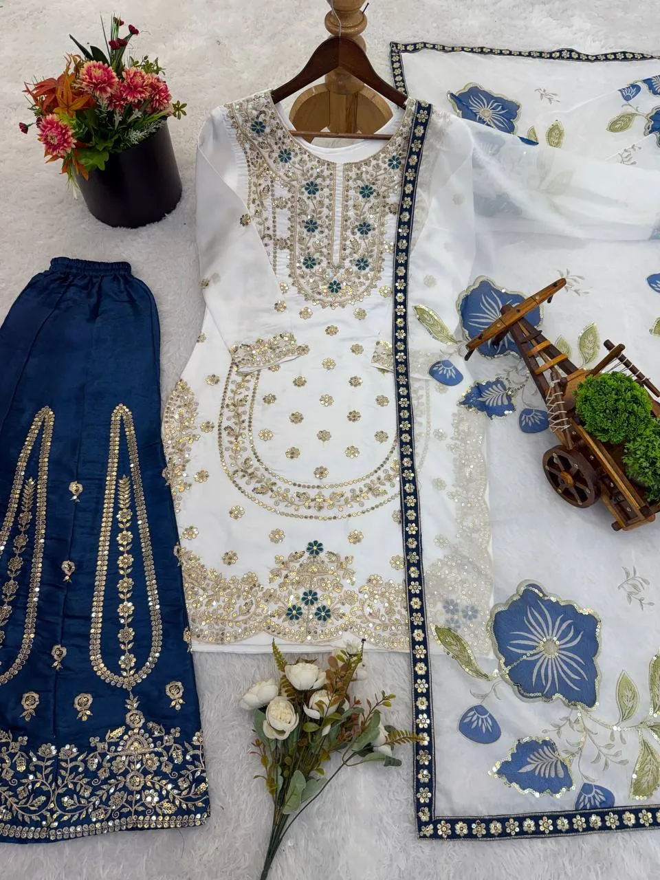 Readymade Pakistani Flared plazzo kurta Set
