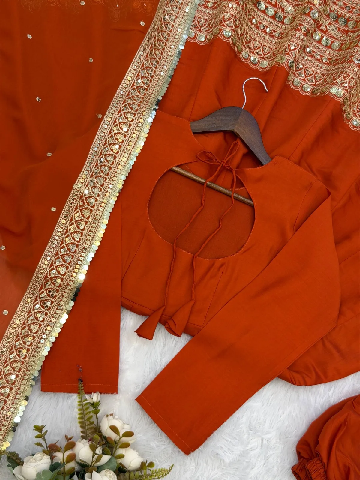 Readymade Orange Anarkali Dress