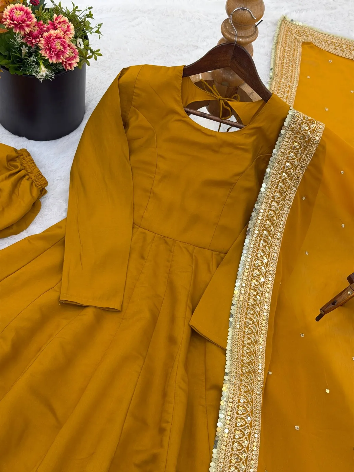 Readymade Yellow Anarkali Dress for haldi Function